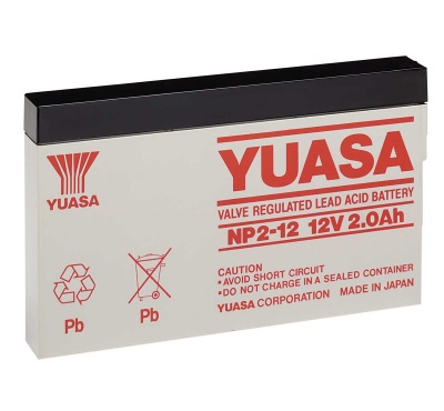 Yuasa NP2-12 2Ah 12V Lead Acid Battery
